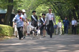 園内のお散歩開始